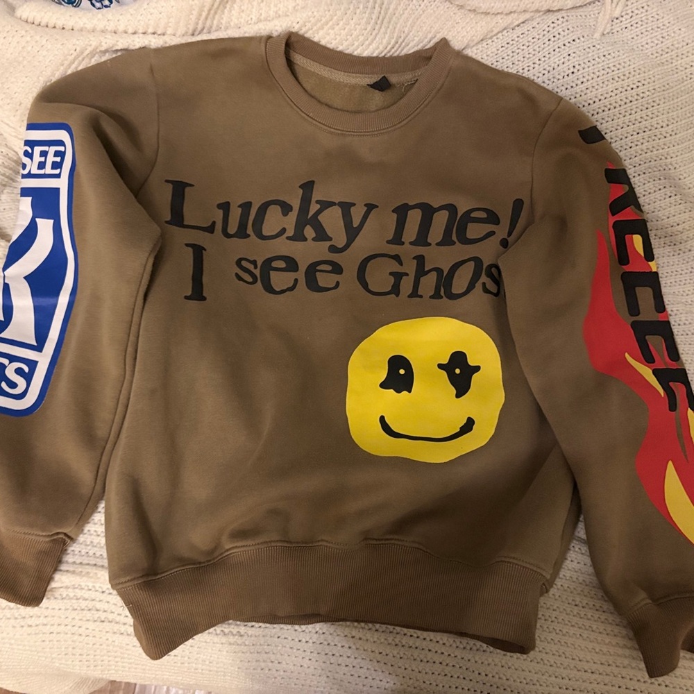 Lucky Me I See Ghosts Brown Sweatshirt
